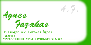 agnes fazakas business card